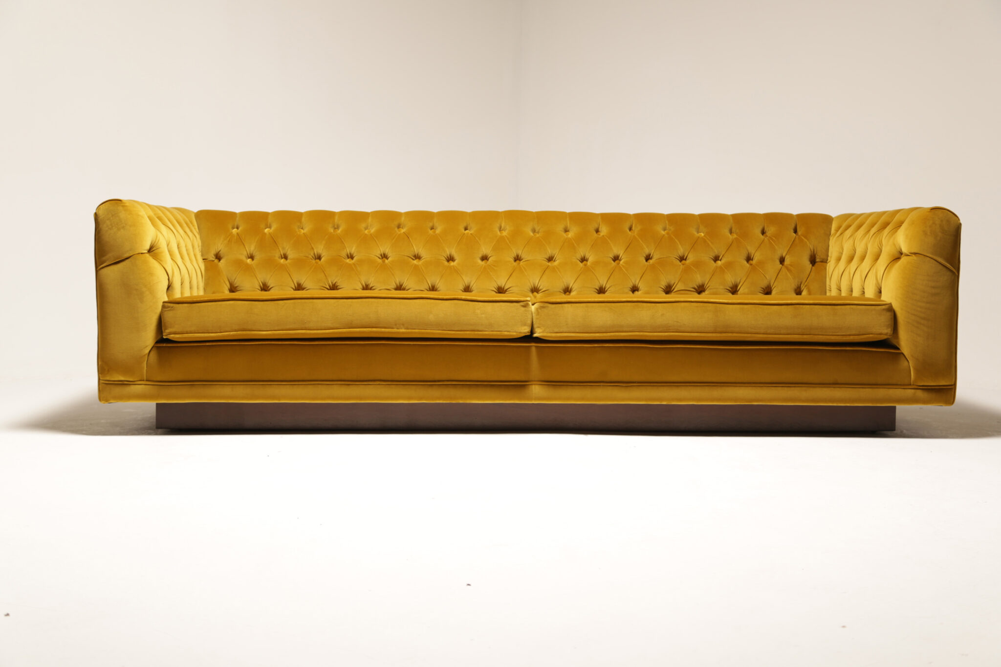 Exclusive Vintage Chesterfield Sofa in Cotton Gold Velvet | The Vintage Hub