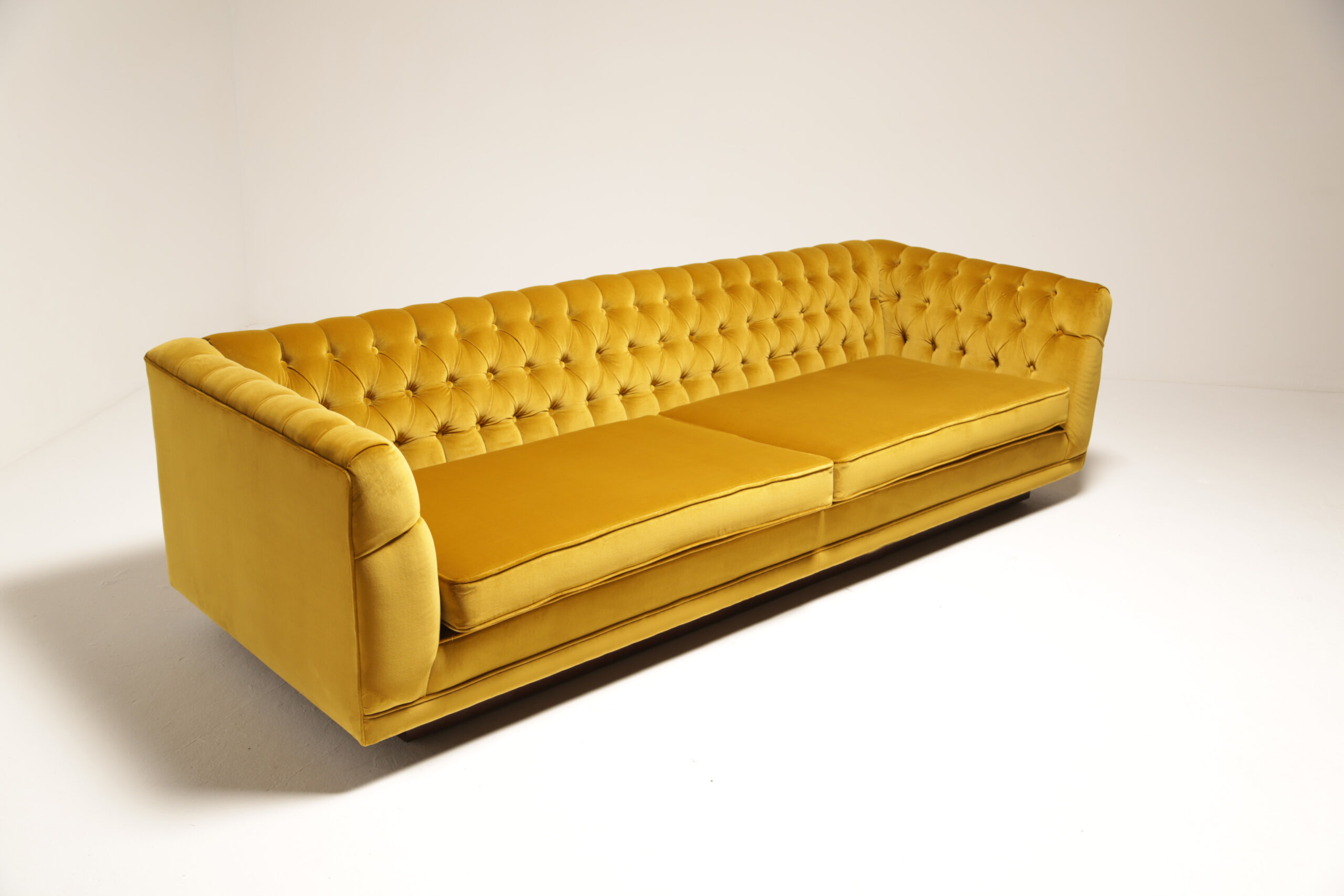 Exclusive Vintage Chesterfield Sofa in Cotton Gold Velvet | The Vintage Hub